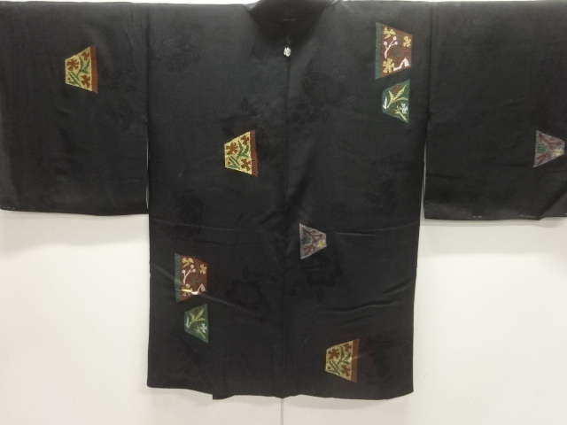JAPANESE KIMONO / ANTIQUE TAISHO ROMAN: GEOMETRIC / A SINGLE WOVEN PAT